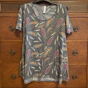 LuLaRoe Paisley Pattern Gray Swing Top